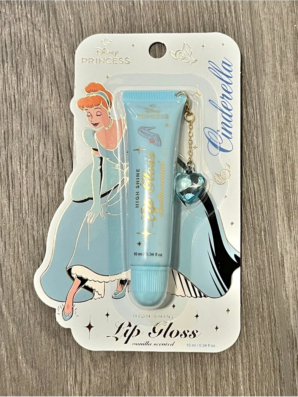 Disney Princess Cinderella High Shine Vanilla Scent Lip Gloss With Heart Charm